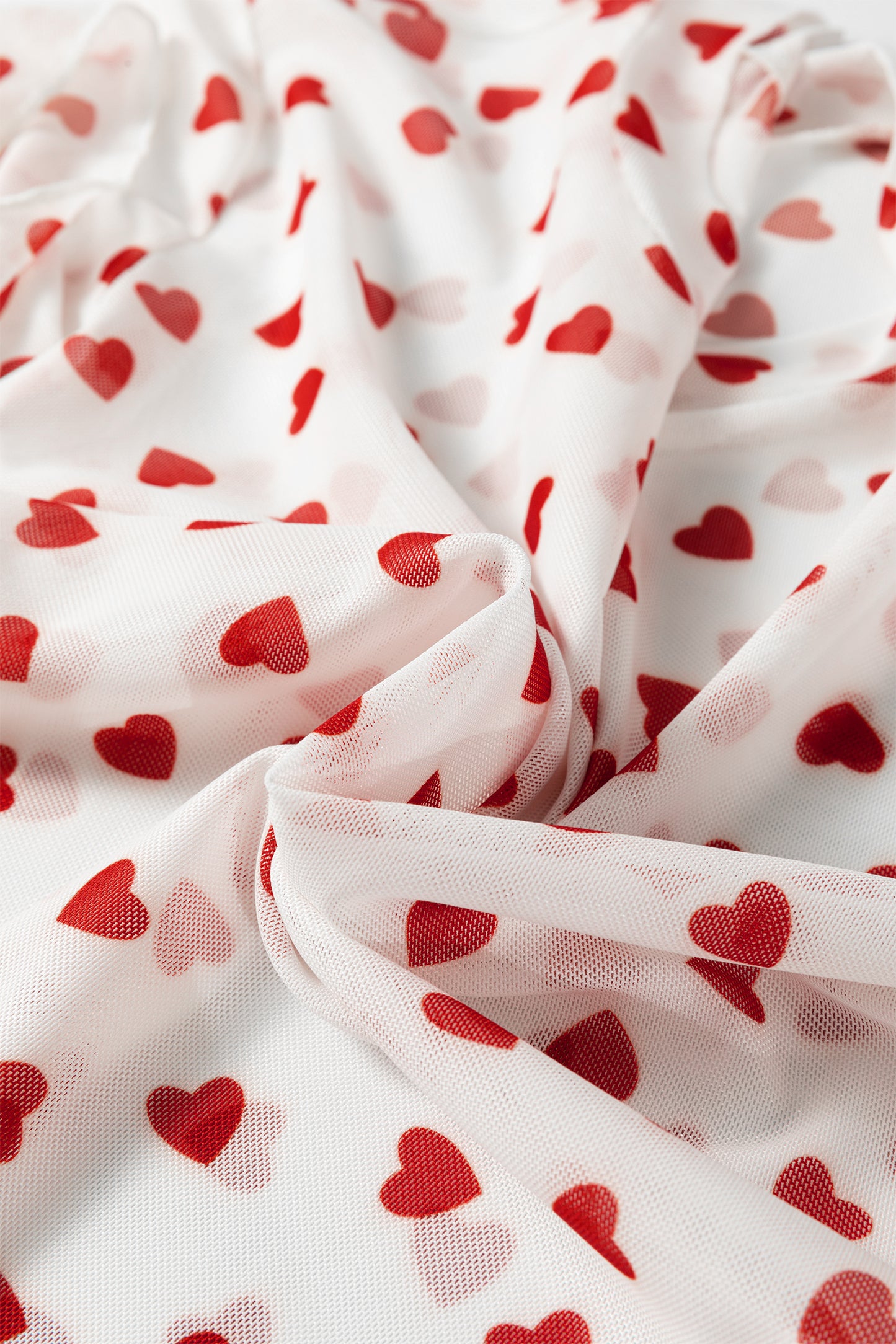 Valentine Heart Mesh Short Sleeve Top