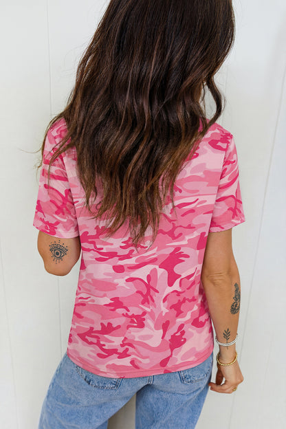 Camo Short Sleeve Crew Neck T-Shirt
