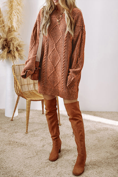 Cable Knit Sweater Dress