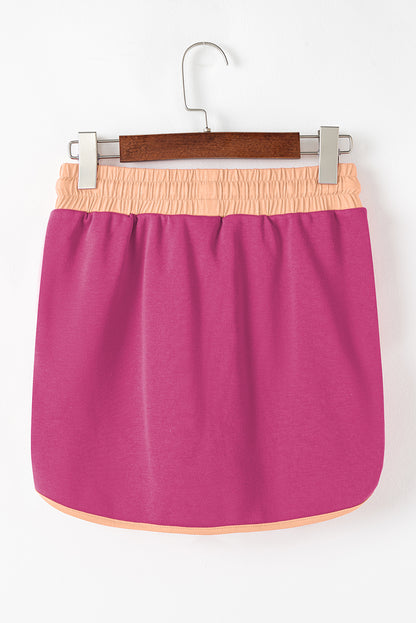 Colorblock Long Sleeve Top and Skort Set