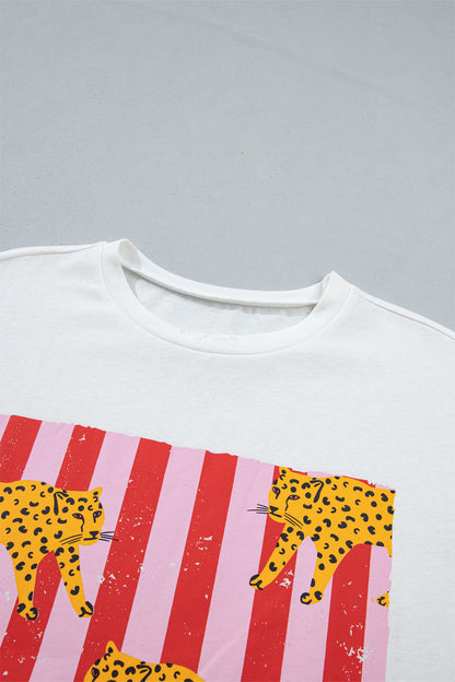 Cheetah Stripe Retro Graphic Tee