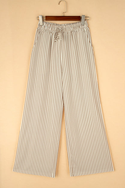 Stripe Wide Leg Drawstring Pants