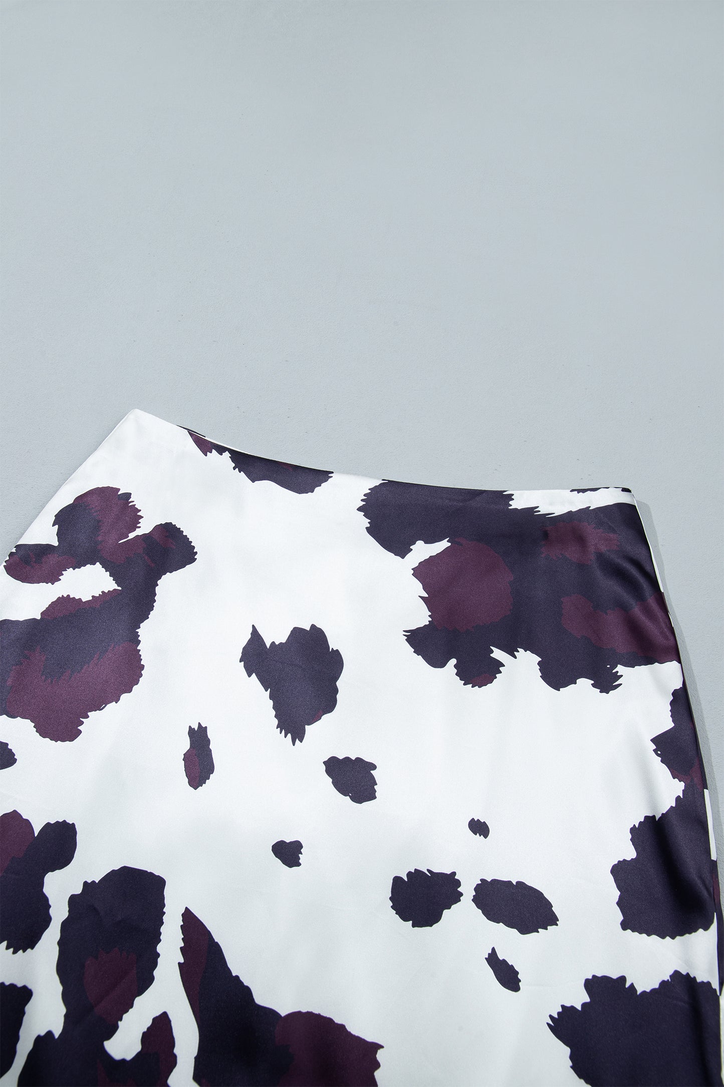 Western Abstract Cow Zip-Up High Waist Midi Skirt