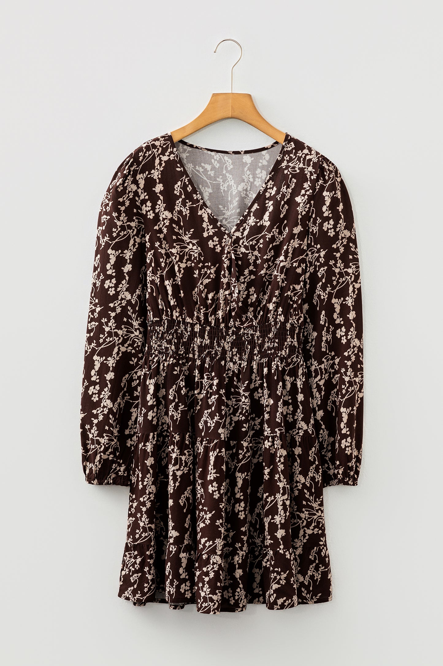 Ditsy Floral Long Sleeve Flared Mini Dress