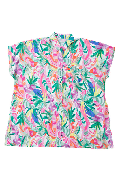 Floral Buttoned Beach Cover Up