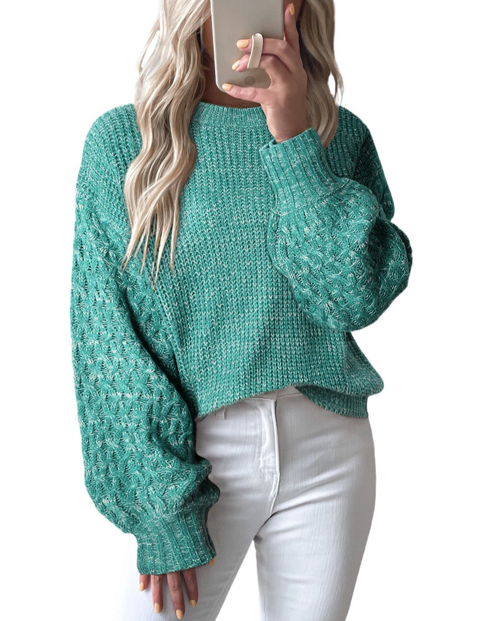 Cable Knit Drop Shoulder Sweater