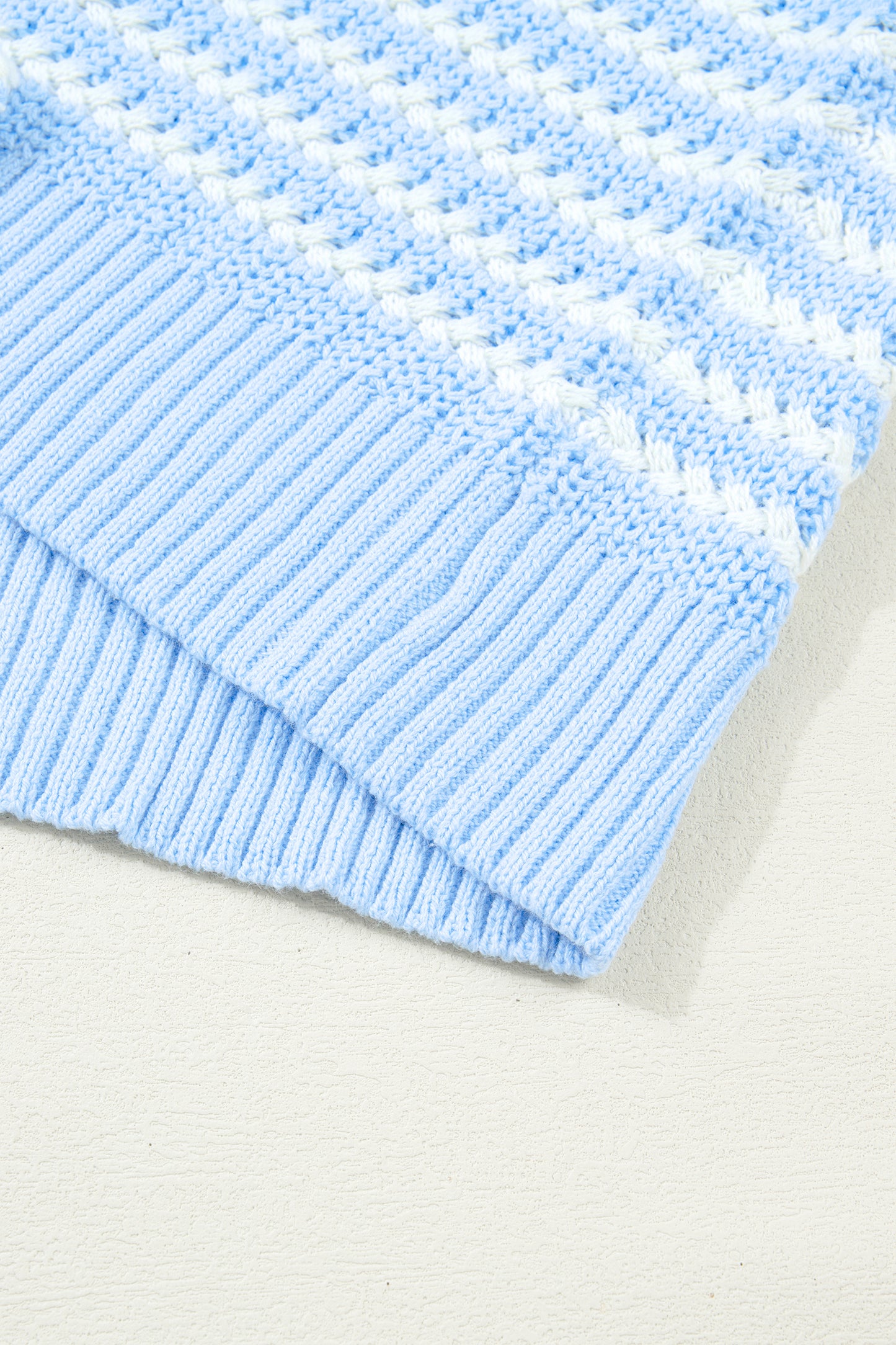 Stripe Bow Tie V-Neck Short Sleeve Sweater