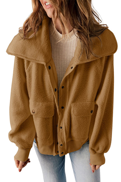 Fleece Button Flap Pocket Jacket