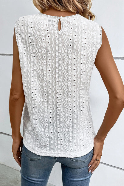 Lace Keyhole Back Tank Top