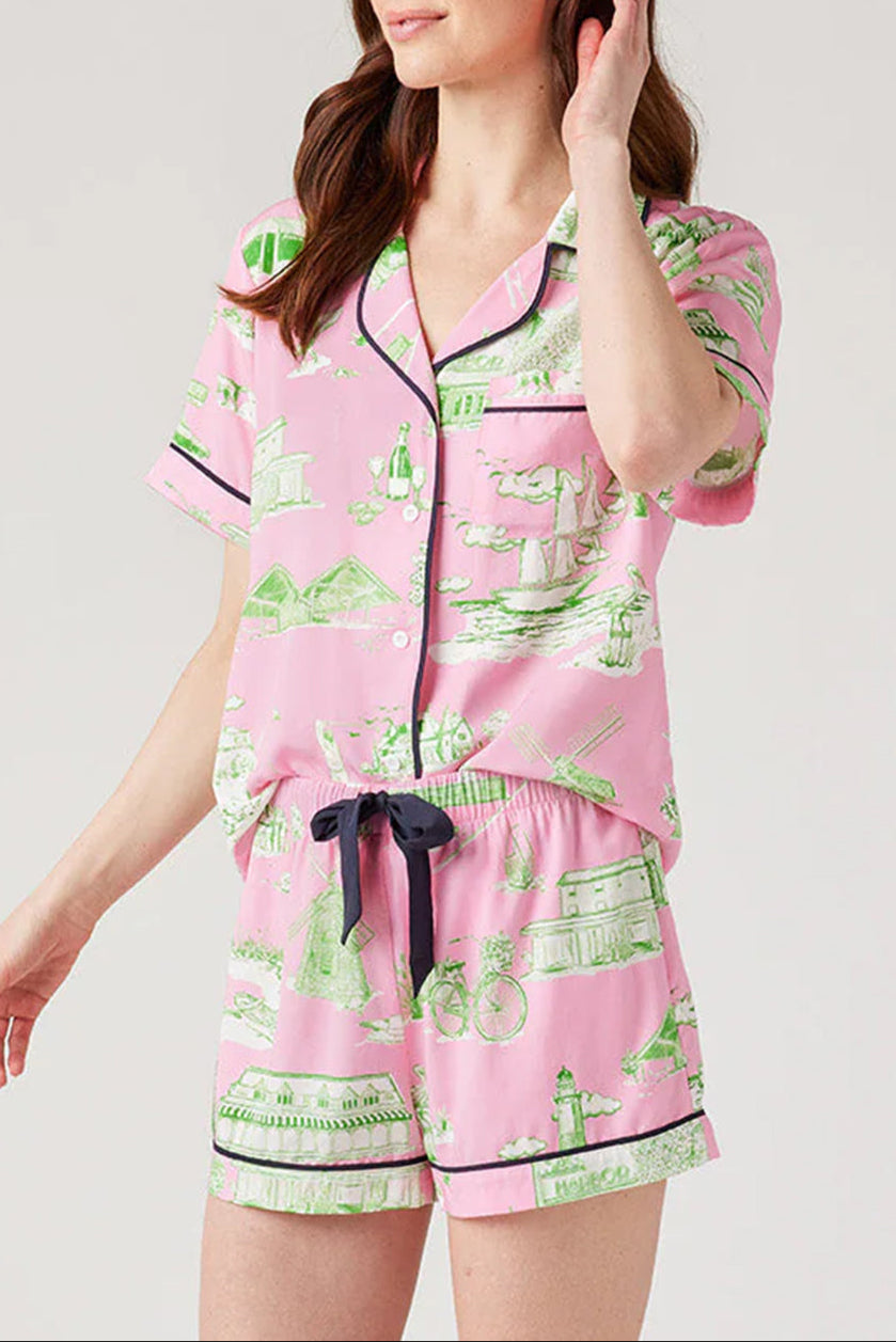 Top and Shorts Pajama Set