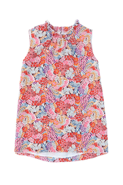 Floral Frilled Neck Tank Top