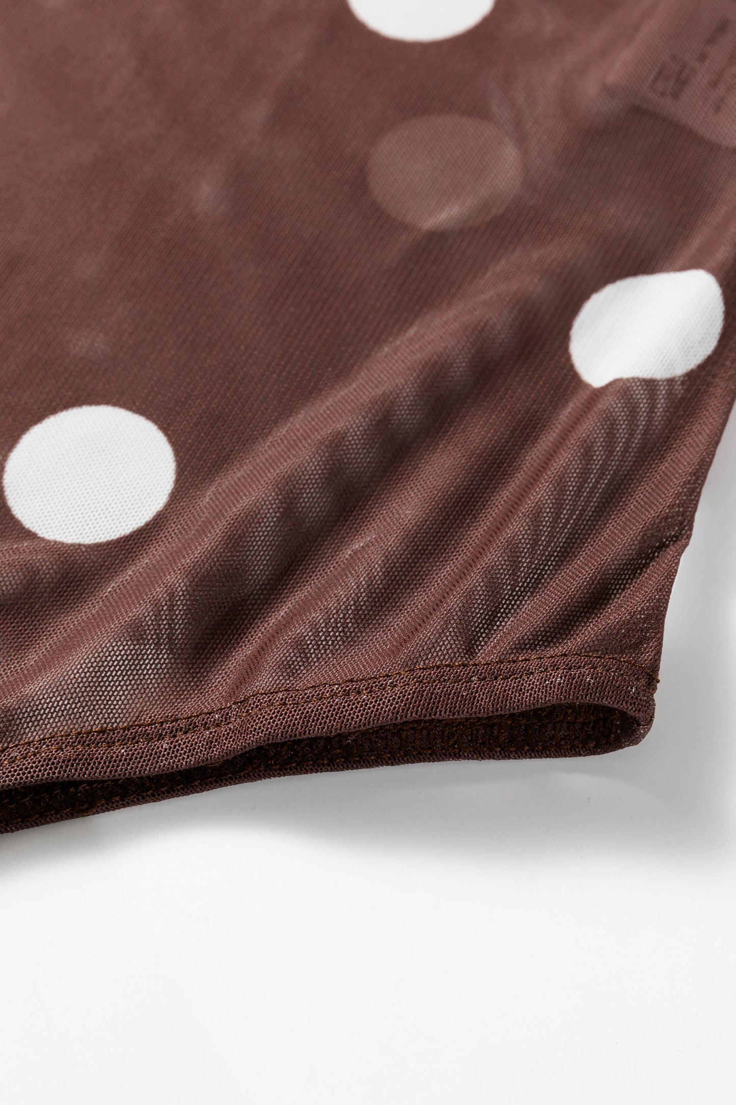 Polka Dot Mesh Long Sleeve Bodysuit