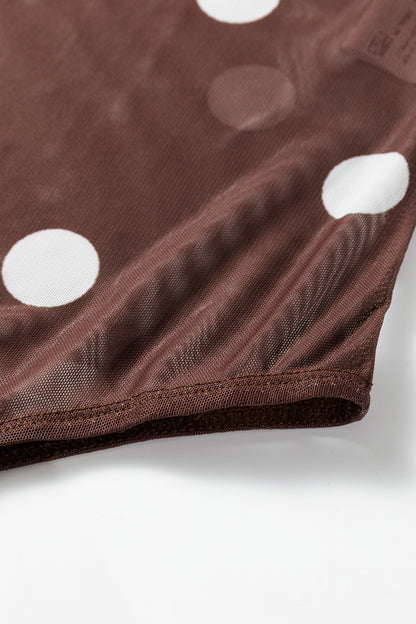 Polka Dot Mesh Long Sleeve Bodysuit