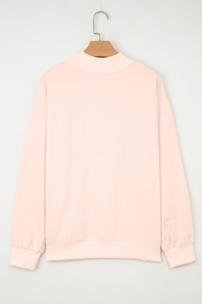 Solid Oversize Mock Neck Sweatshirt