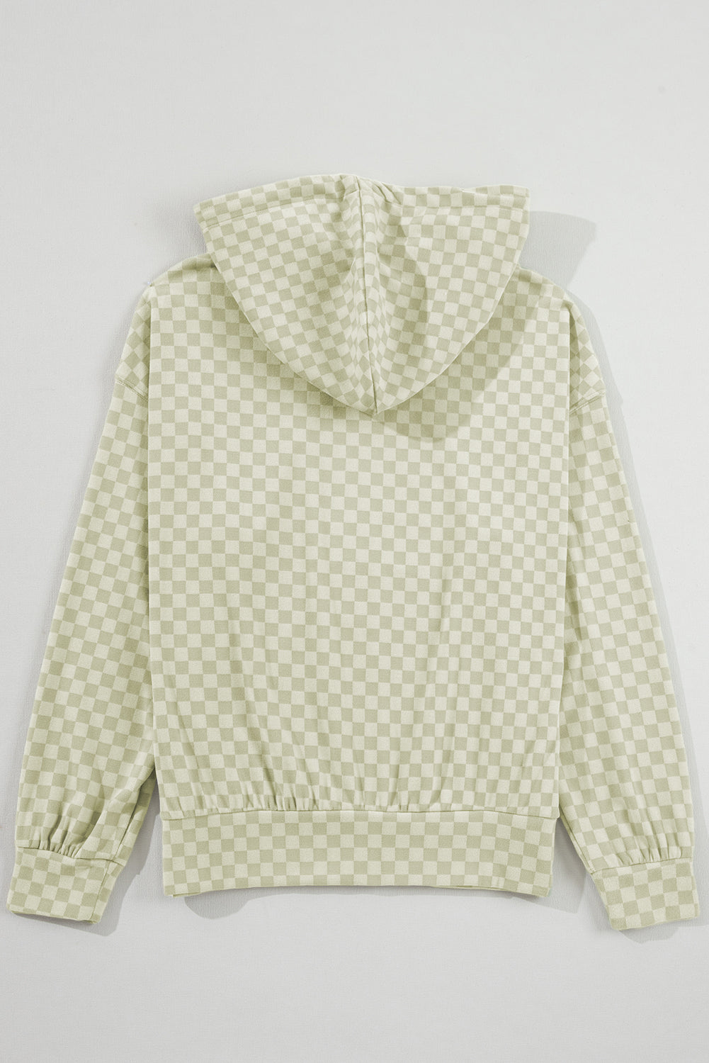 Checker Kangaroo Pocket Drawstring Hoodie