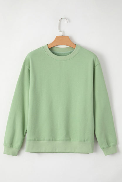 Solid Fleece Lined Terry Sweatshirt