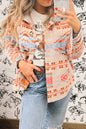 Multicolor Western Aztec Buttoned Jacket