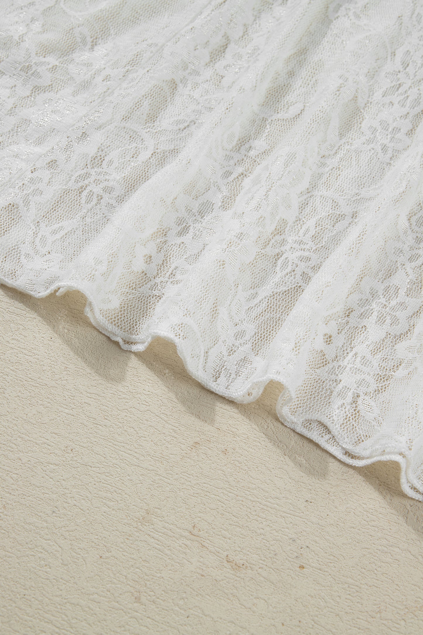 Floral Sheer Lace Flowy Maxi Skirt