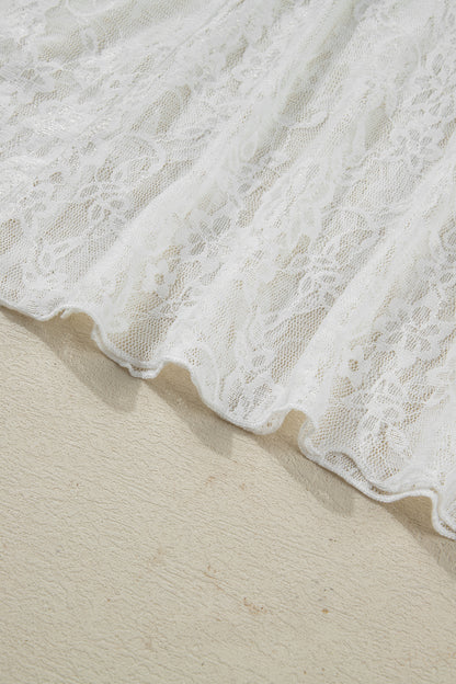 Floral Sheer Lace Flowy Maxi Skirt