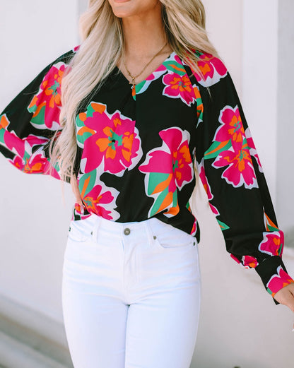 Floral Puff Sleeve Blouse