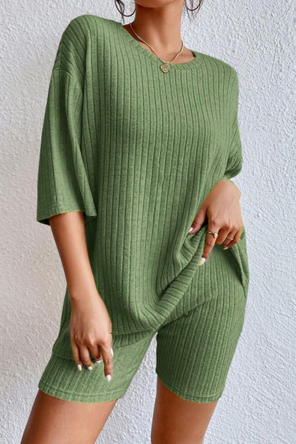 Ribbed Loose Two-Piece Set