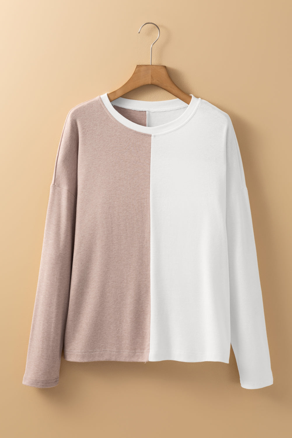 Colorblock Long Sleeve Crewneck Top