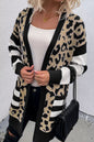 Leopard Stripe Open Front Cardigan