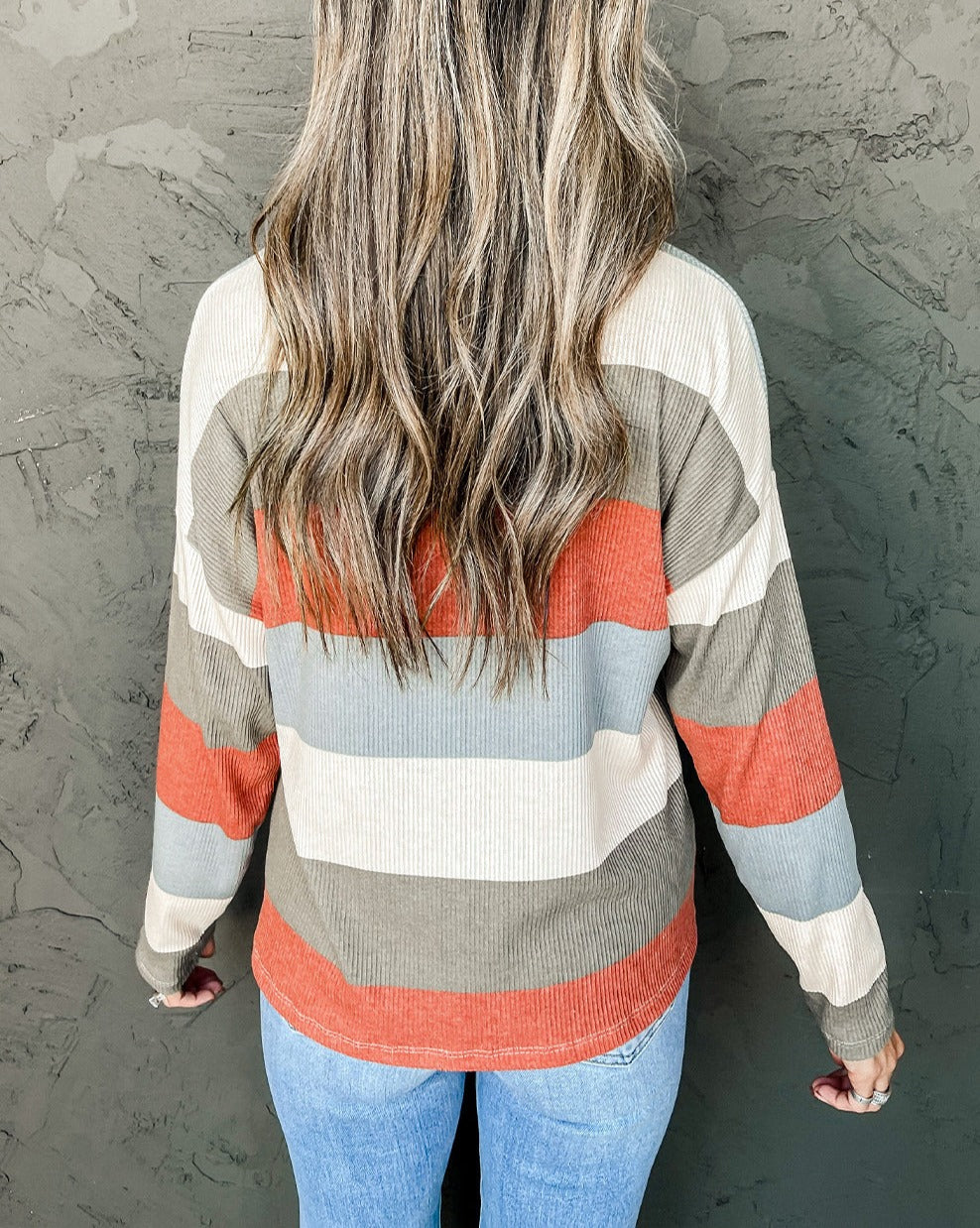 Colorblock Stripe Long Sleeve Top