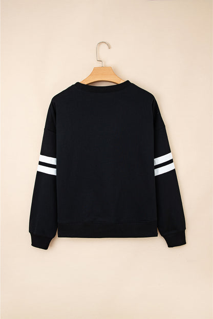 Varsity Stripe Drop Shoulder Oversized Sweatshirt