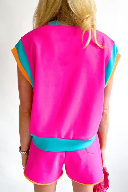 Colorblock Tee and Shorts Set