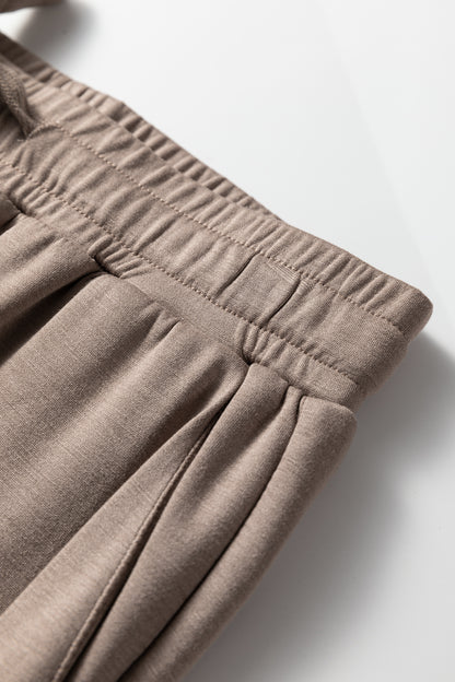 Solid Quarter-Zip Top and Drawstring Pants Set