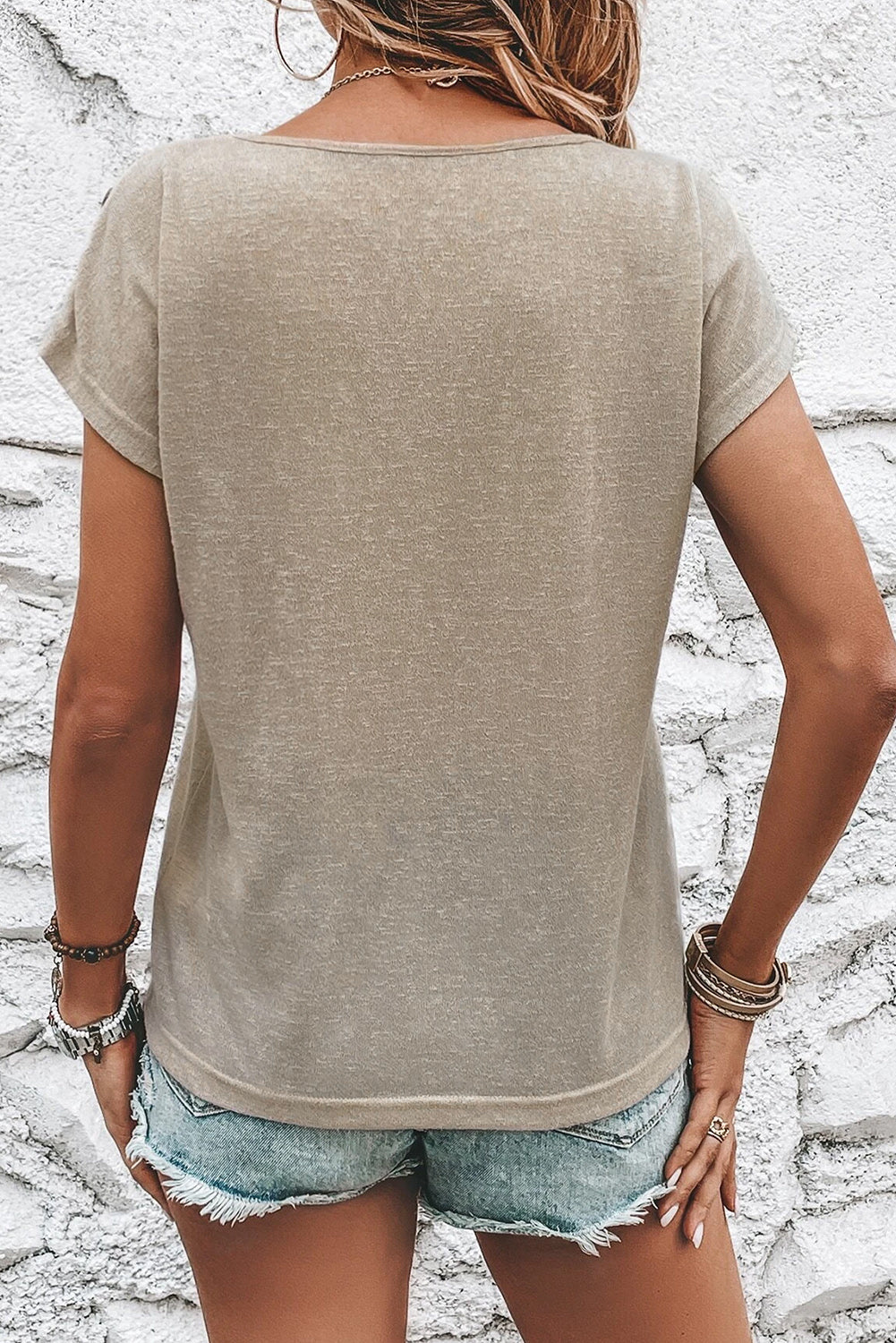 Buttoned Short Sleeve Tee