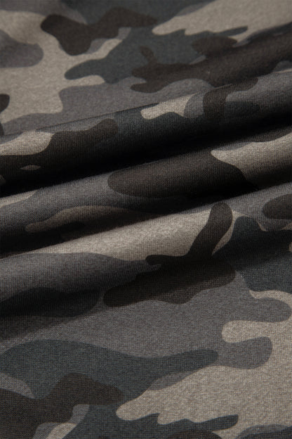 Camo Side Stripe Panel Drawstring Pants