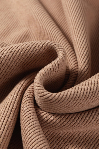 Solid Corduroy Lace Hoodie and Pants Set