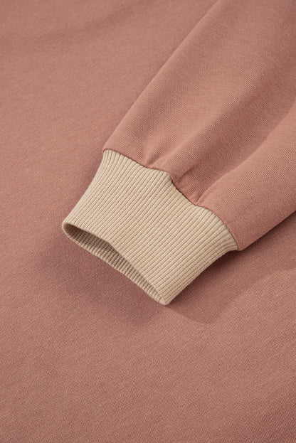 Colorblock Long Sleeve Top and  Drawstring Pant Set