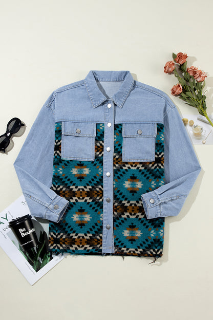 Aztec Denim Patchwork Jacket