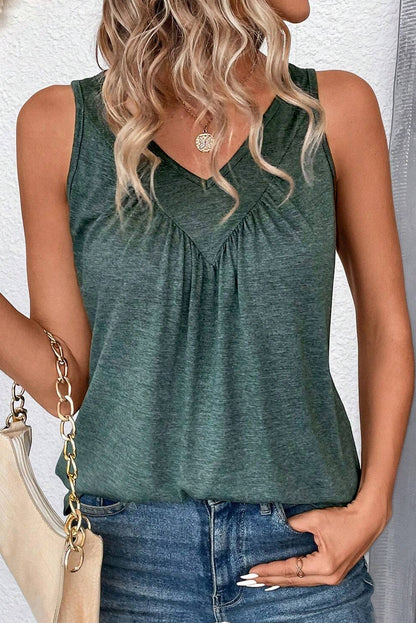 Ruched V-Neck Tank Top