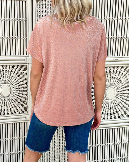 Velvet Leopard Short Sleeve Top