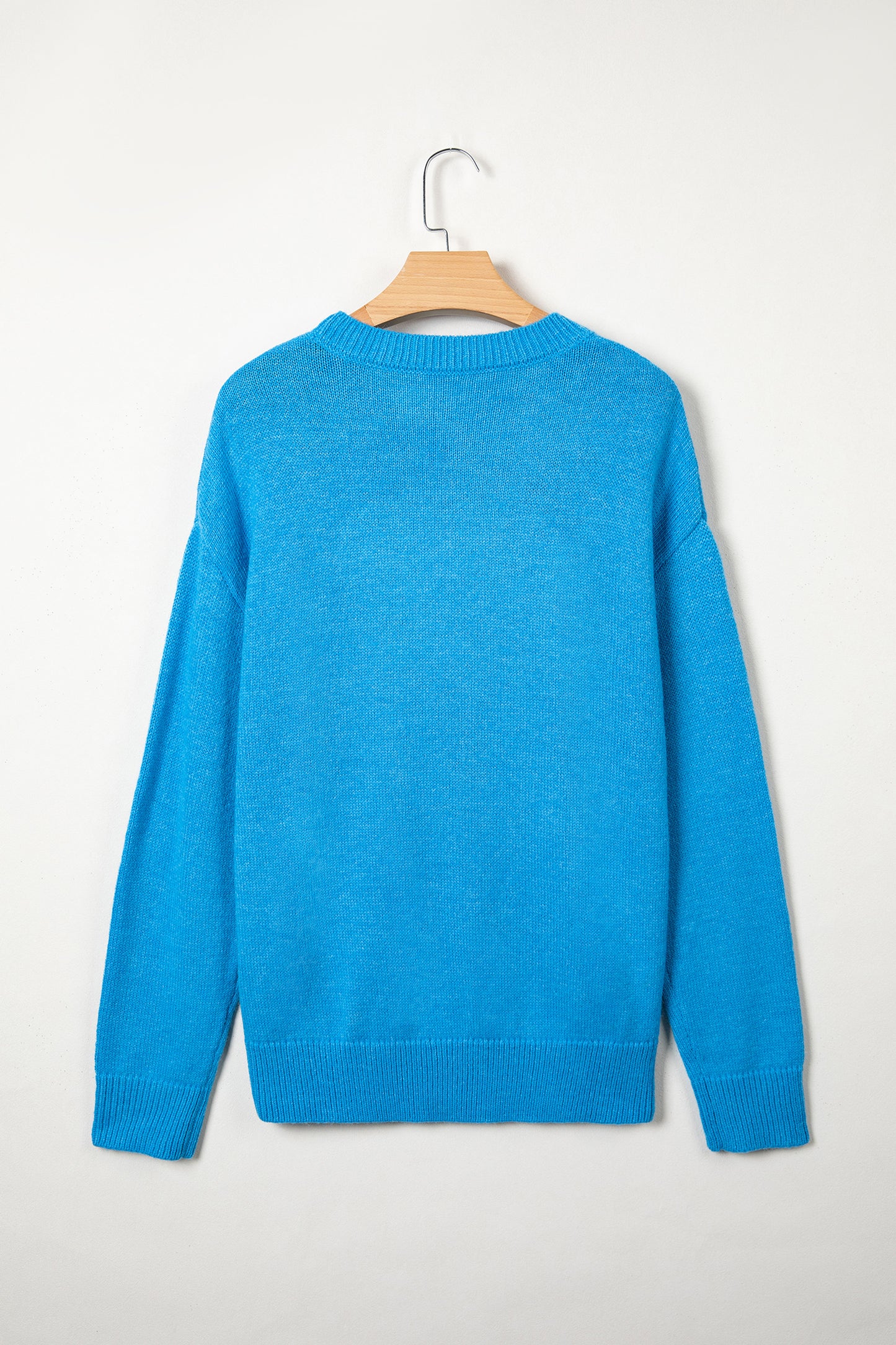 Western Embroidery Drop Shoulder Long Sleeve Pullover Sweater