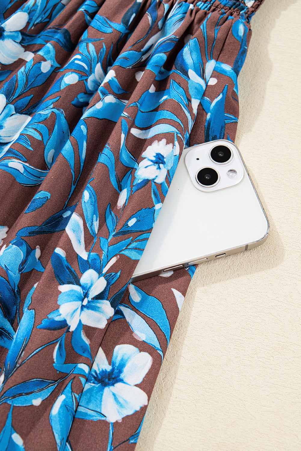 Floral Smocked Bodice Ruffle Sleeve Dress