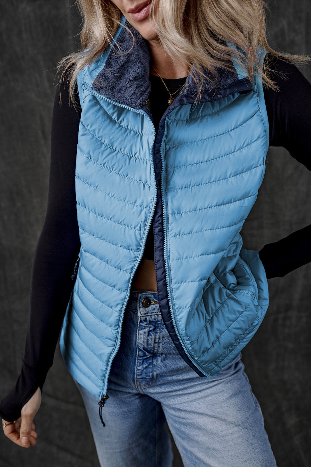 Quilted Zipped Puffer Vest