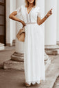 Lace Short Sleeve Maxi Dress