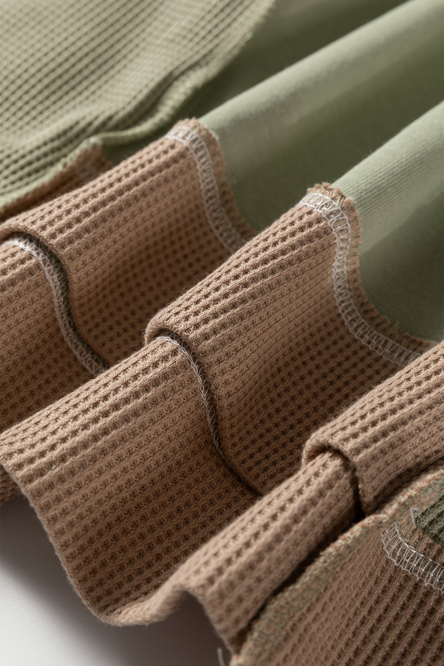 Colorblock Waffle Patchwork Oversize Sweatshirt