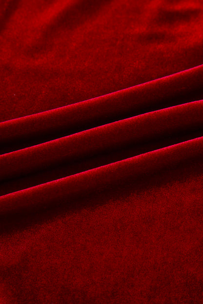 Bow Tie Velvet High Waist Mini Dress