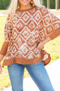 Aztec 3/4 Batwing Sleeve Blouse