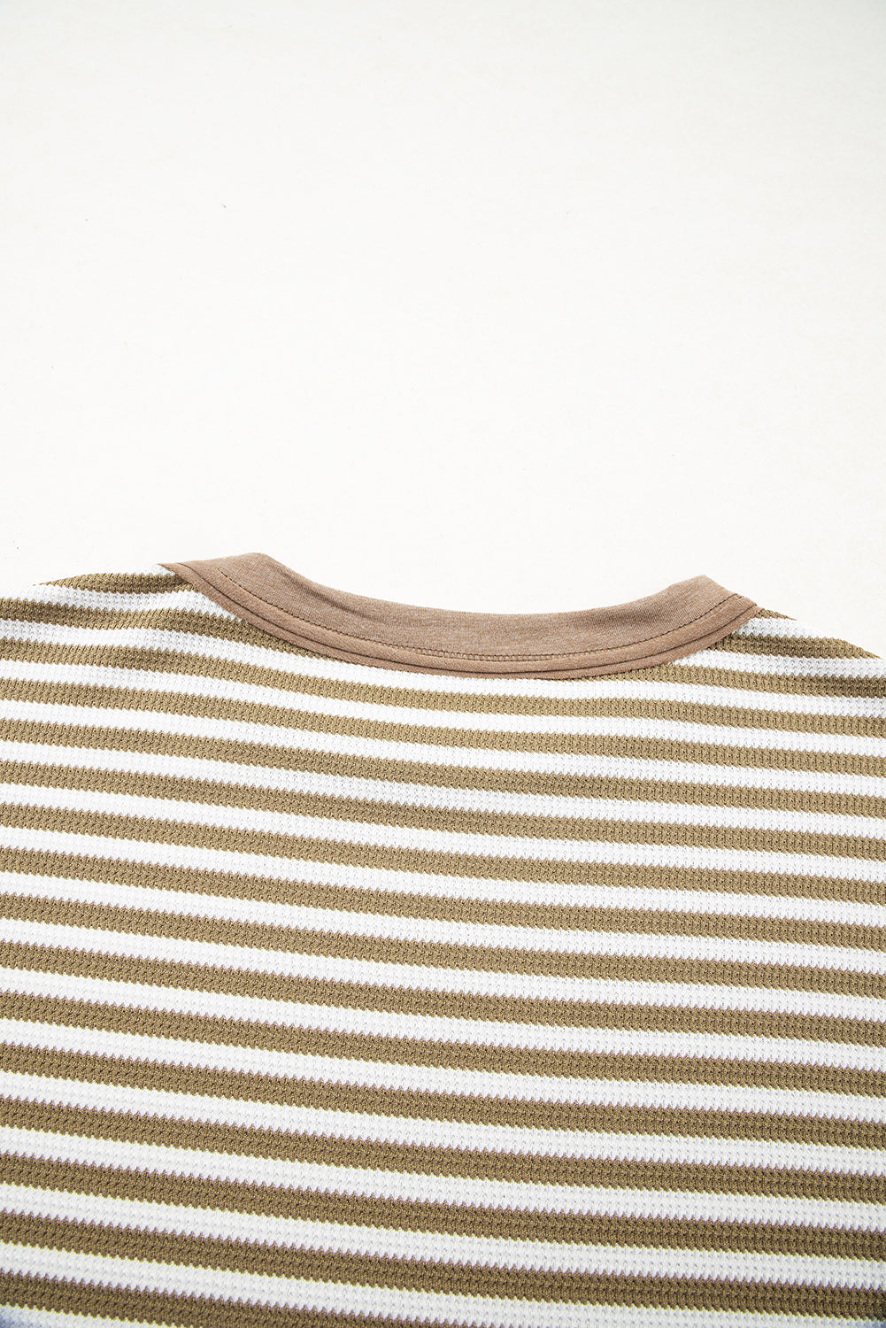 Stripe Thermal Knit Drop Shoulder Top
