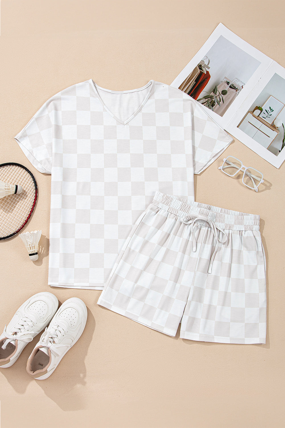 Checker Top and Shorts Set