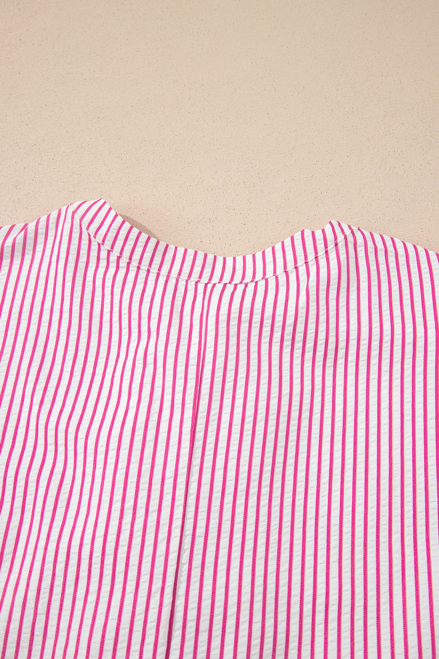 Stripe Frilled Half Buttoned Maxi Dress