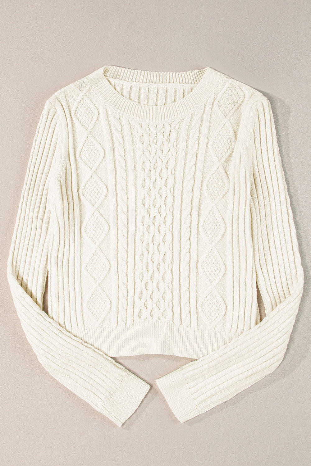 Cable Knit Cropped Sweater