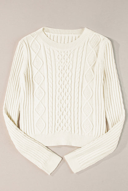 Cable Knit Cropped Sweater